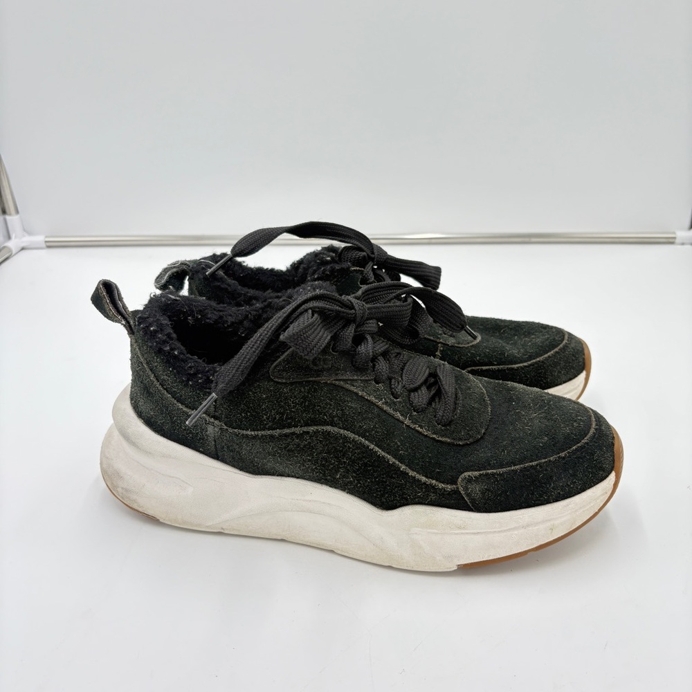 UGG Women’s La Glide Heritage Black Fashion Sneaker Suede Shearling Size 9